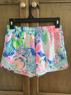 Lilly Pulitzer Luxletic Ocean Trail Peony for Your Thoughts Shorts-  Like New